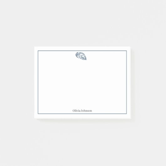 ネイビーブルー動物イラストレーション海生ミニマル ポストイット (正面)