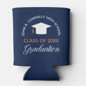 ネイビーブルー卒業パーティーのカスタマイズ 缶クーラー (裏面)