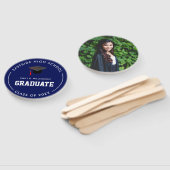 ネイビーブルー卒業写真パーソナライズされたハンドファン ハンドファン (組立なし)