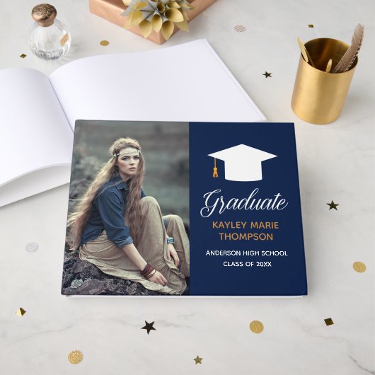 ネイビーブルー卒業写真大賞2022年サイン ゲストブック (正面見開き)