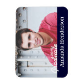 ネイビーブルー卒業写真発表磁石 マグネット (縦)