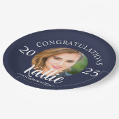 ネイビーブルー卒業写真祝賀会 ペーパープレート (アングル)