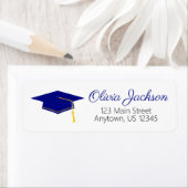 ネイビーブルー卒業差出人住所 ラベル (インサイチュ)