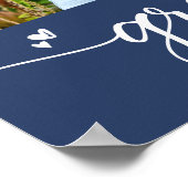 ネイビーブルー卒業4フォトスクリプトハート ガーリー ポスター (角)