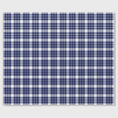 ネイビーブルー及びホワイトプレイドラッピング紙 ラッピングペーパー (フラット)