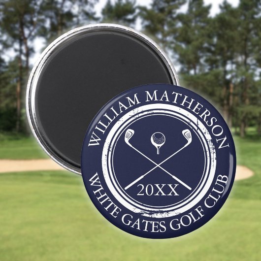 ネイビーブルー名とクラブ名日付 マグネット
