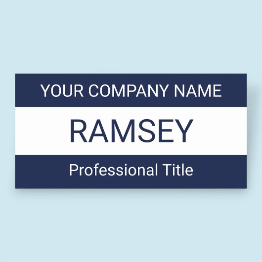 ネイビーブルー名タグNoロゴバッジ磁気またはピン 名札