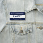 ネイビーブルー名タグNoロゴバッジ磁気またはピン 名札 (インサイチュ)