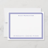 ネイビーブルー名住所プロフェッショナル ノートカード (正面)