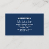 ネイビーブルー圧洗パワー洗浄洗浄 名刺 (裏面)