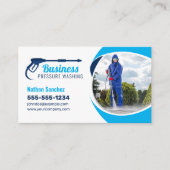 ネイビーブルー圧洗パワー洗浄洗浄 名刺 (正面)