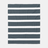 ネイビーブルー垂直ストライプ フリースブランケット (正面)