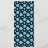 ネイビーブルー多肉植物&バラ金ゴールド結婚のメニュー メニュー (裏面)