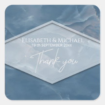 ネイビーブルー大理石の幾何学的ロマンチックな書