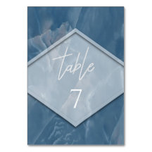 ネイビーブルー大理石の幾何学的ロマンチックな書