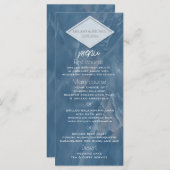 ネイビーブルー大理石の幾何学的ロマンチックな書 メニュー (正面/裏面)