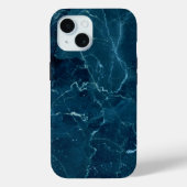 ネイビーブルー大理石テクスチャ Case-Mate iPhoneケース (裏面)