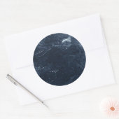 ネイビーブルー大理石 ラウンドシール (封筒)