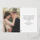 ネイビーブルー天星サンキューウェディング写真 箔シーズンカード (裏面)