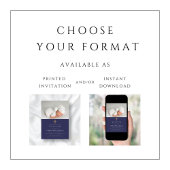 ネイビーブルー宗教十字写真少年バプテスマ 招待状