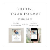 ネイビーブルー宗教十字少年バプテスマ写真 招待状