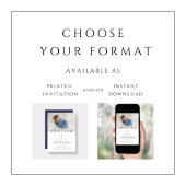 ネイビーブルー宗教十字少年バプテスマ写真 招待状