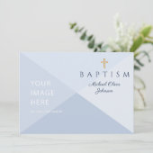 ネイビーブルー宗教十字騎士団バプテスマカスタムイメ 招待状 (スタンド正面)