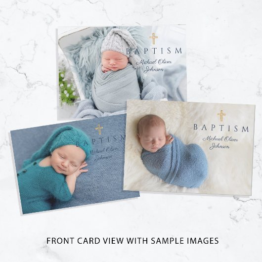 ネイビーブルー宗教十字騎士団バプテスマカスタムイメ 招待状