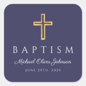 ネイビーブルー宗教十字騎士団バプテスマ スクエアシール (正面)