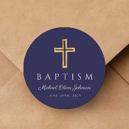 ネイビーブルー宗教十字騎士団バプテスマ ラウンドシール