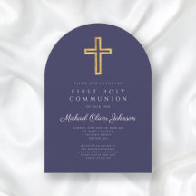 ネイビーブルー宗教十字騎士第一聖体拝領アーチ