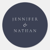 ネイビーブルー封筒用シール ラウンドシール (正面)