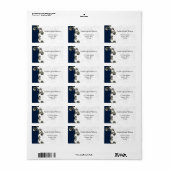 ネイビーブルー差出人住所ラベル ラベル (フルシート)