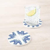 ネイビーブルー幾何デザイン コースター (側面)