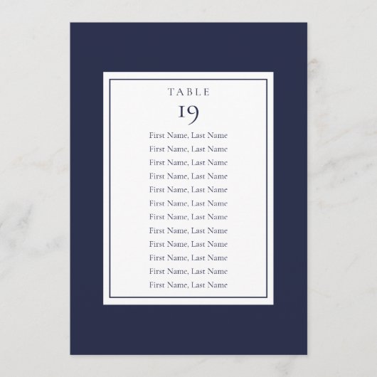 ネイビーブルー座席表の番号 招待状 (正面)