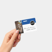 ネイビーブルー従業員の写真ID会社セキュリティ バッジ (手持ち)