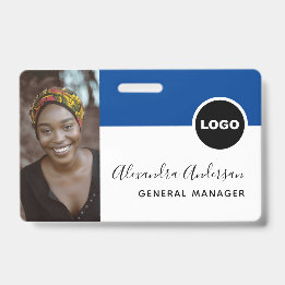 ネイビーブルー従業員の写真ID会社セキュリティ バッジ