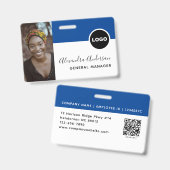 ネイビーブルー従業員の写真ID会社セキュリティ バッジ (正面＆裏面)