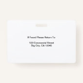 ネイビーブルー従業員名ロゴ写真企業の作品 バッジ (裏面)