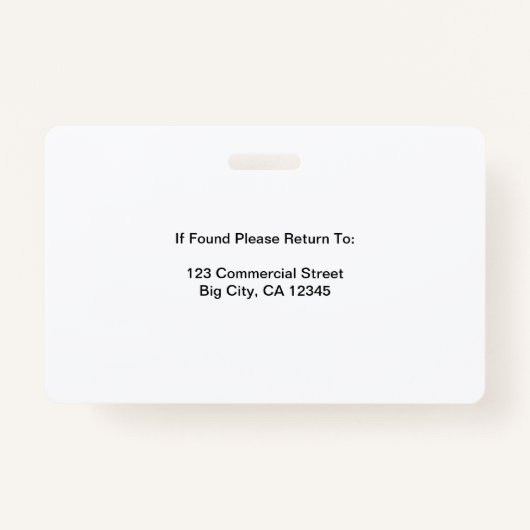 ネイビーブルー従業員名ロゴ写真企業の作品 バッジ (裏面)