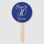 ネイビーブルー応援30歳30歳の誕生日パーティー ハンドファン (裏面)