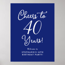 ネイビーブルー応援40年誕生日へようこそ