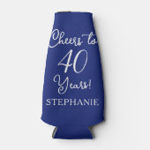 ネイビーブルー応援40歳40歳の誕生日 ボトルクーラー (正面)