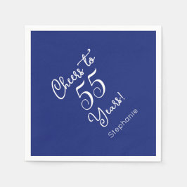 ネイビーブルー応援55年55誕生日 スタンダードカクテルナプキン