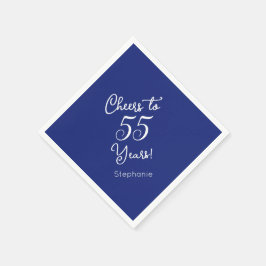 ネイビーブルー応援55年55誕生日 スタンダードカクテルナプキン
