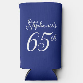 ネイビーブルー応援65歳65歳の誕生日パーティー スリム缶クーラー