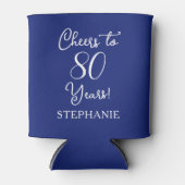 ネイビーブルー応援80年80誕生日 缶クーラー (正面)