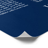 ネイビーブルー披露宴座席表の照明 ポスター (角)