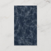 ネイビーブルー抽象芸術ウォーターカラーステインエレガントシック 名刺 (裏面)