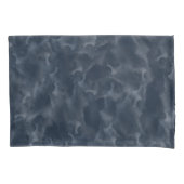 ネイビーブルー抽象芸術ウォーターカラーステインエレガントシック 枕カバー (正面)